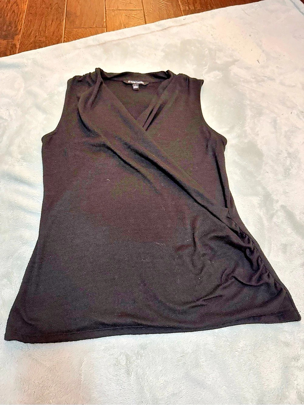 41 Hawthorn Ruched Side Tank Top in Black Size Medium